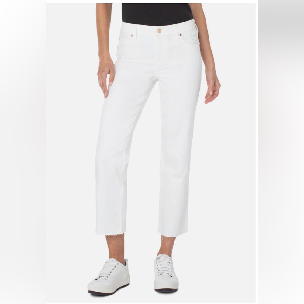 NWT Stitch Fix Liverpool Kennedy Crop Straight w/ Raw Hem In White Size‎ 14/32
